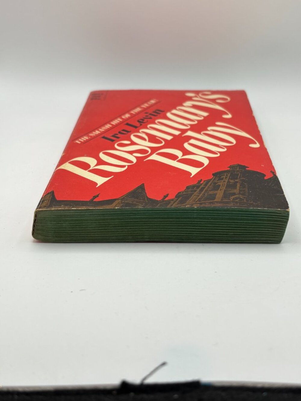 VTG paperback Rosemary's Baby Ira Levin 1968 Third Dell Printing mcm green edge